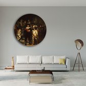 KEK Original - Oude Meesters - de Nachtwacht - wanddecoratie - 60 cm diameter - muurdecoratie - Dibond 3mm -  schilderij - muurcirkel