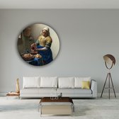 KEK Original - Oude Meesters - Het Melkmeisje - wanddecoratie - 40 cm diameter - muurdecoratie - Dibond 3mm -  schilderij - muurcirkel