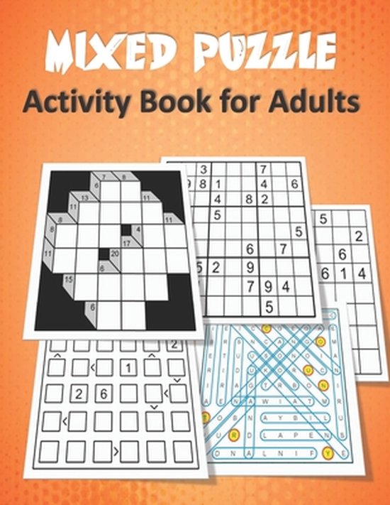 Mixed Puzzle Activity Book for Adults - cover
