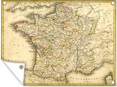 Muurdecoratie buiten Een illustratie van een antieke kaart van Frankrijk in Europa - 160x120 cm - Tuindoek - Buitenposter