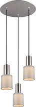 LED Hanglamp - Nitron Waler - GU10 Fitting - 3-lichts - Rond - Mat Nikkel - Aluminium