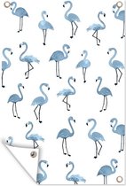 Décoration murale Blauw - Flamingo - Motif - 120x180 cm - Affiche de jardin - Toile de jardin