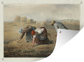 Muurdecoratie buiten De arenleessters - schilderij van Jean-François Millet - 160x120 cm - Tuindoek - Buitenposter