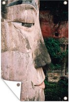Tuinposters buiten Het gezicht van de Grote Boeddha van Leshan in China - 60x90 cm - Tuindoek - Buitenposter