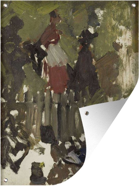 Tuinschilderij Kermis - Schilderij van George Hendrik Breitner - 60x80 cm - Tuinposter - Tuindoek - Buitenposter