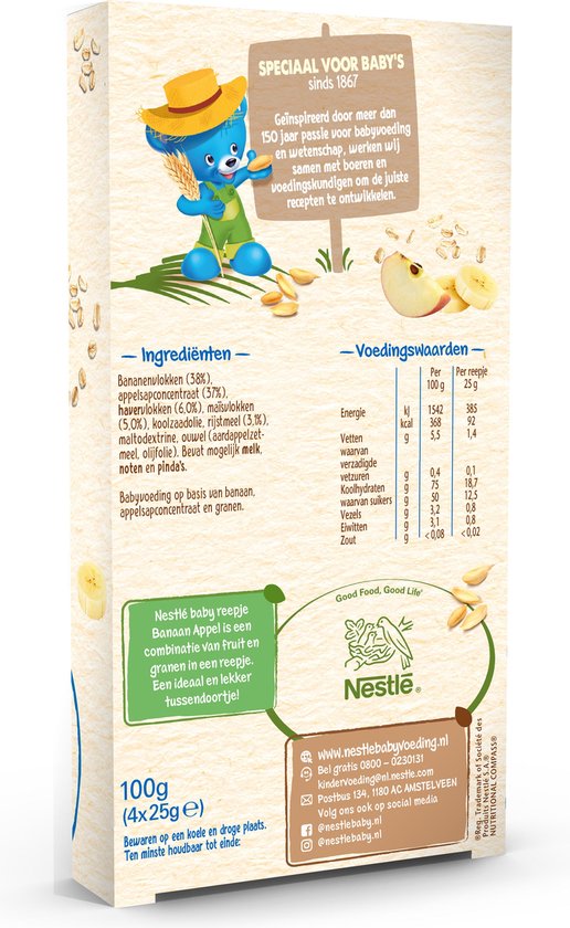 Nestle Fruitreepje Banaan Appel Baby Koekjes Vanaf 12 Maanden 10 Stuks Totaal Bol Com