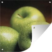 Tuindoek Appels met waterdruppels - 100x100 cm
