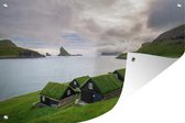 Muurdecoratie Huizen op Faeröer eilanden - 180x120 cm - Tuinposter - Tuindoek - Buitenposter