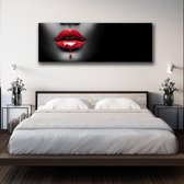 KEK Original - Black, White and Red - wanddecoratie - 150 x 50 cm - muurdecoratie - Dibond 3mm -  schilderij