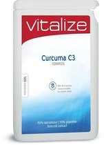 Vitalize Curcuma C3 Complex 120 tabletten - Voor het behoud van soepele gewrichten en sterke botten - Ondersteunt de reinigende werking van de lever