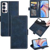 Oppo Find X3 Neo hoesje - MobyDefend Luxe Wallet Book Case (Sluiting Zijkant) - Blauw - GSM Hoesje - Telefoonhoesje Geschikt Voor: Oppo Find X3 Neo