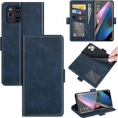 Oppo Find X3 Pro hoesje - MobyDefend Luxe Wallet Book Case (Sluiting Zijkant) - Blauw - GSM Hoesje - Telefoonhoesje Geschikt Voor: Oppo Find X3 Pro