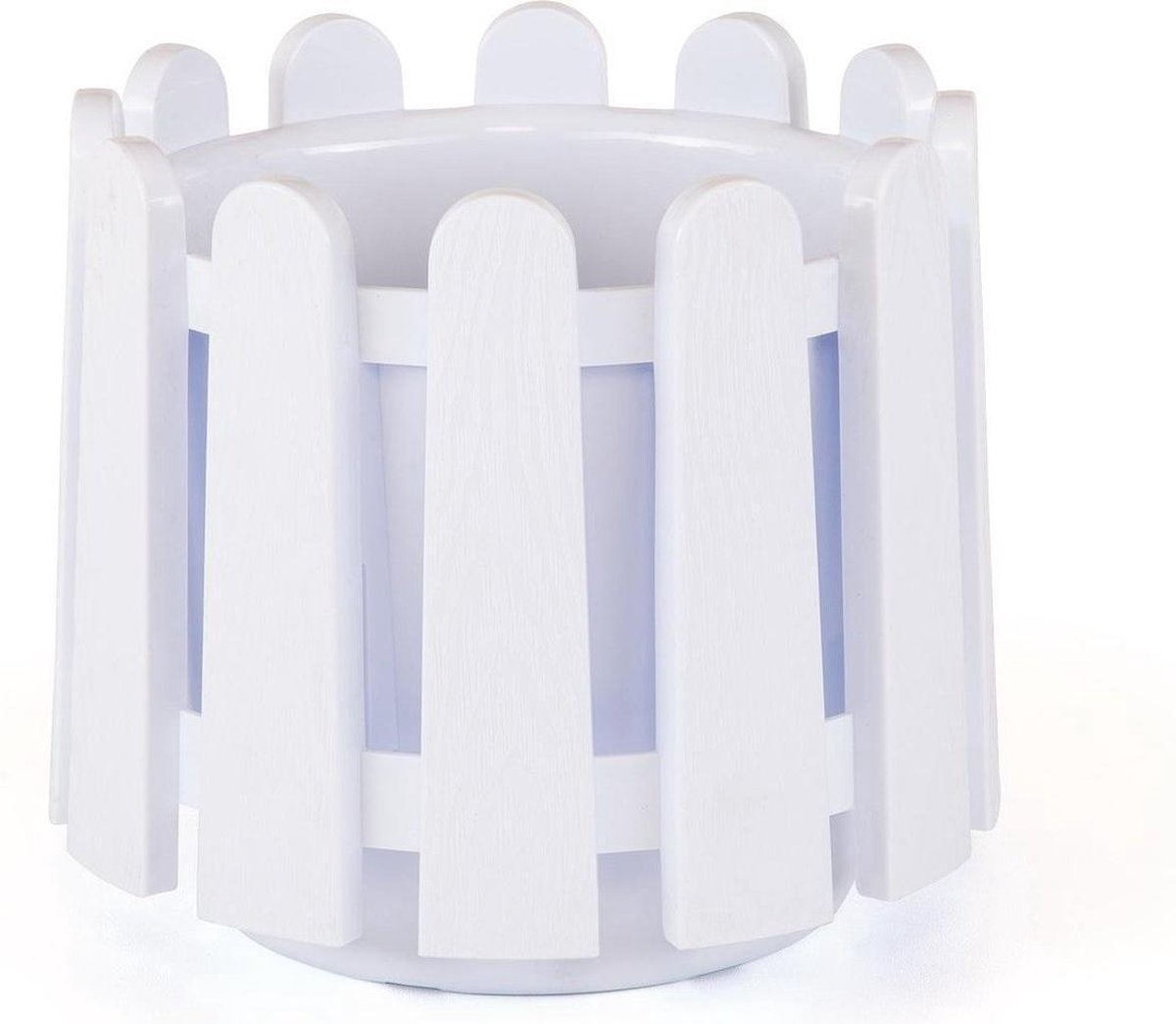 Witte ronde bloembak & waterdrainage 2.6L smart-pot bloempot UV bestendig