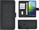 Hoesje Motorola Moto G9 Power - Bookcase - Pu Leder Wallet Book Case Zwart Cover