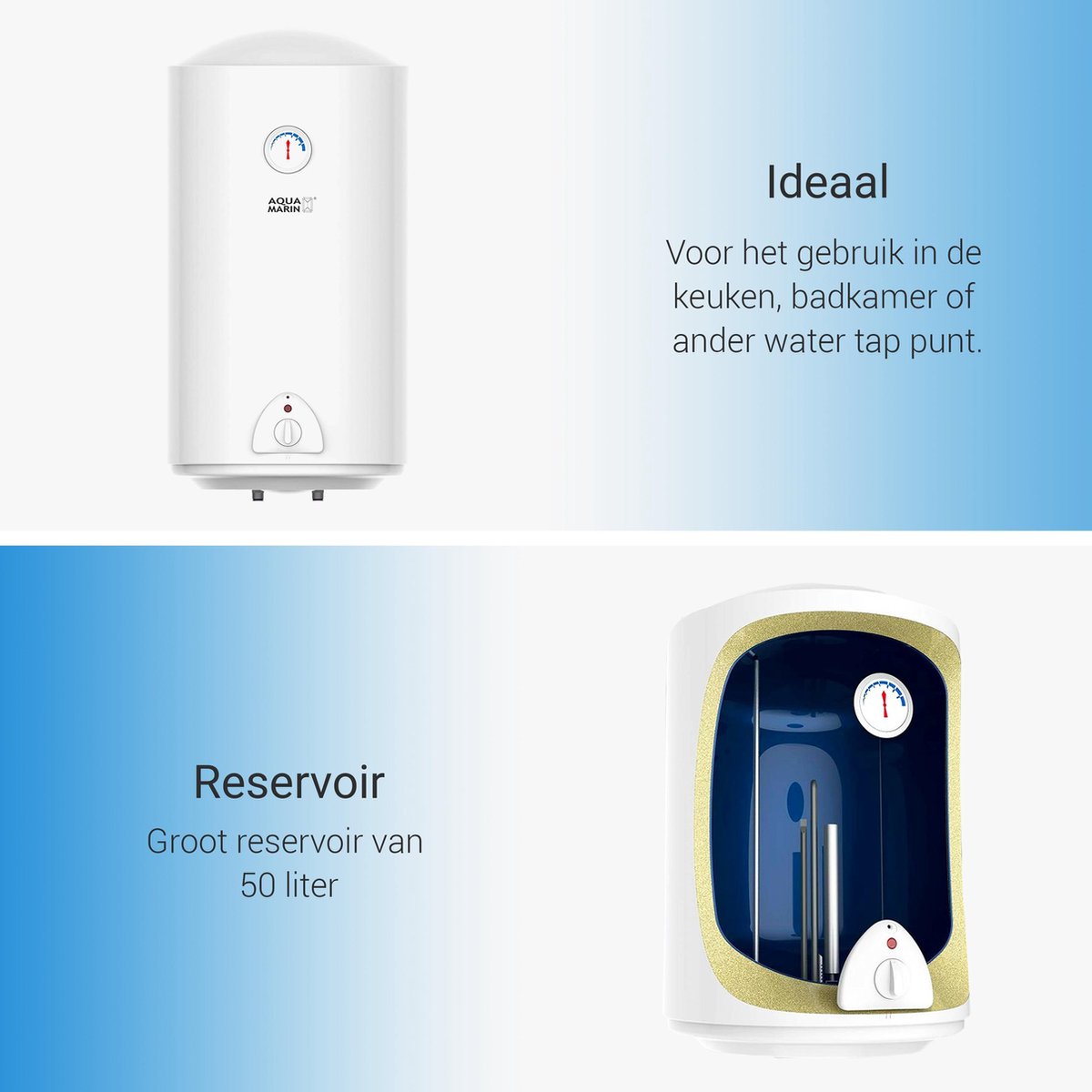 Aquamarin Boiler Elektrische Boiler Boiler 50 Liter Waterboiler