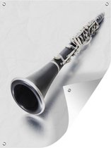 Tuinposter - Tuindoek - Tuinposters buiten - Een klarinet op een witte achtergrond - 90x120 cm - Tuin