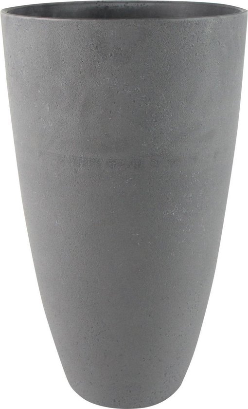 Pot de fleur haut / vase cache-pot en plastique recyclé / poudre de pierre  gris foncé... | bol.com