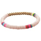 Sorprese – armband dames – kralen – regenboog/zalmroze – bohemian – boho – ibiza – 18 cm – Model X - Moederdag - Cadeau