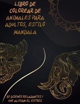 Libro para colorear de animales para adultos, estilo mandala