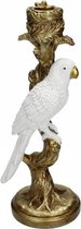 Gouden Kandelaar - Witte Vogel - Kaarshouder - Dieren Kandelaar - Goud - Wit