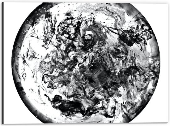 Dibond - Cirkel met Zwarte Mix - 40x30cm Foto op Aluminium (Wanddecoratie van metaal)