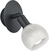 LED Wandspot - Trinon Brista - E14 Fitting - 1-lichts - Rond - Mat Zwart - Aluminium