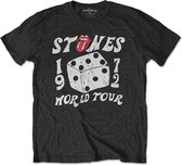The Rolling Stones Heren Tshirt -L- Dice Tour '72 Eco Zwart
