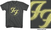Foo Fighters Heren Tshirt -2XL- Distressed FF Logo Zwart