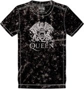 Queen - Classic Crest Heren T-shirt - S - Zwart