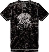 Queen Heren Tshirt -M- Classic Crest Zwart