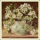 Dubbele kaart met env. Witte Meidoorn 15x15cm