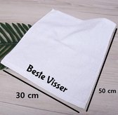 Beste Visser Geborduurd handdoek gastendoek | Cadeau | Gepersonaliseerd | Bedankje| Gastendoekje 30 x 50 | 100% katoen