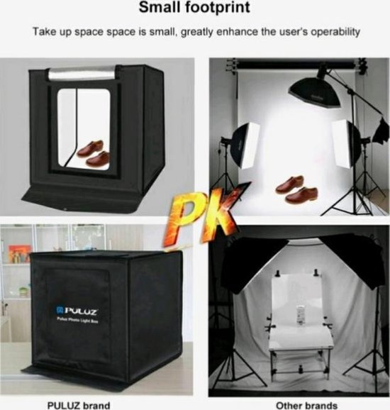 PULUZ Professionele 40cm Fotostudio Box - Draagbaar -Fotobox- LED verlichting - 40×40×40 cm - Fototent - PULUZ