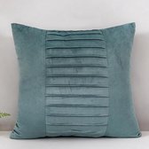 Kussenhoes 45x45 | Cyaan/Blauw/Groen met patroon | Fluweel