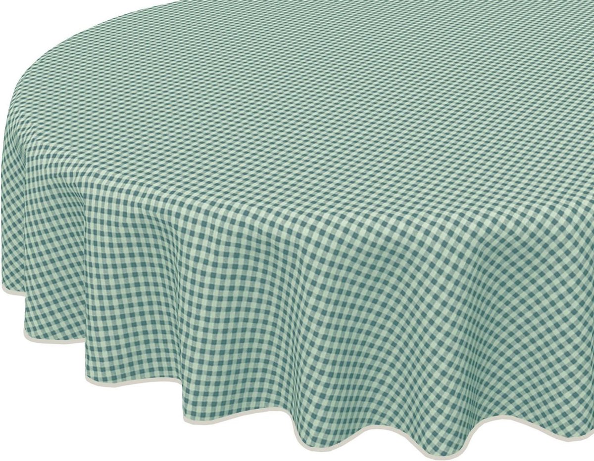 Bluvardi Katoenen Tafelkleed - rond - Ø150cm - Vichy Groen