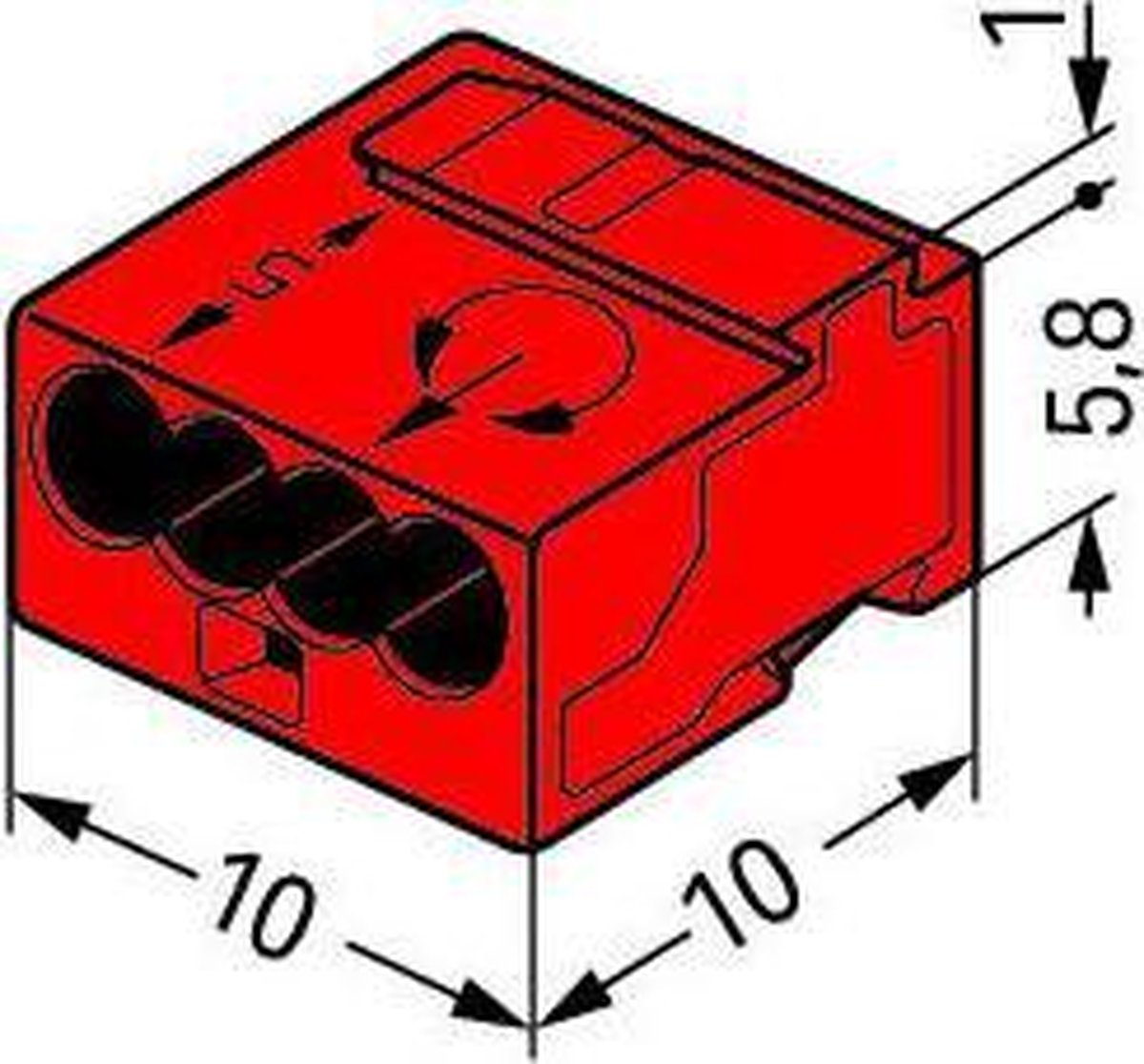 MICRO PUSHWIRE CONNECTOR FOR JUNCTION BOXES 4CONDUCTOR TERMINAL BLOCK, RED (WG243804)