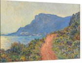 La Corniche bij Monaco, Claude Monet - Foto op Canvas - 90 x 60 cm