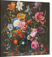 Vaas met bloemen, Jan Davidsz. de Heem - Foto op Canvas - 100 x 100 cm