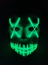 Feestmasker met LED verlichting - Wit licht - meerdere standen - by Unlimited Products -  - Zwart | Groen