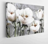 Onlinecanvas - Schilderij - Illustration Flower Wallpaper Background-illustration Art Horizontal Horizontal - Multicolor - 75 X 115 Cm