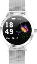 Belesy® DARLING Milan- Smartwatch Dames - Horloge - 1.04 inch - Kleurenscherm - Stappenteller - Bloeddruk - Hartslag - Staal - Zilver