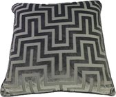 Sierkussenhoes fluweel geometrische print ASHTON - Grijs - Polyester - 43 x 43 cm