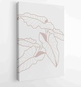 Botanical wall art vector set. Earth tone boho foliage line art drawing with abstract shape. 4 - Moderne schilderijen – Vertical – 1827183851 - 115*75 Vertical