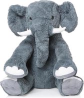 Reuze knuffel Zittende Olifant - 78 cm - grijs