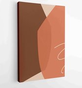 Abstract modern art minimal background poster wall art print. Geometric abstract shapes paper cut mosaic hand drawn flat style. - Moderne schilderijen - Vertical - 1631592937 - 80*