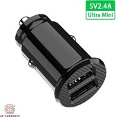 JP-CarParts Universele Autolader Snellader - 2 USB Poorten - 5V / 2.4A - Zwart Carbon Fiber