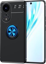 Voor Honor 50 metalen ringhouder 360 graden roterende TPU-hoes (zwart + blauw)