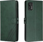Voor Motorola Moto G Stylus 2021 Stiksels Stijl 2-Kleur Koe Textuur Horizontale Flip PU Lederen Case met Houder & Kaartsleuf & Lanyard (Groen)