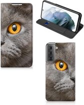 Book Case Samsung Galaxy S21 FE Couverture de téléphone British Shorthair