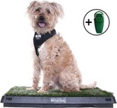 Pet Potty Hondentoilet kunstgras met clicker- uitneembare opvangbak-zindelijkheidstraining- puppy training pets- 65 x 50 x 7 cm
